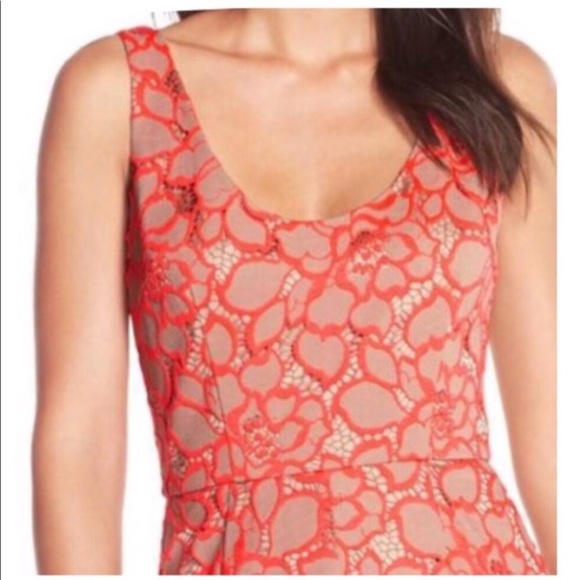 Trina Turk Pink Tan Floral lace Sleeveless Dress - Picture 2 of 14